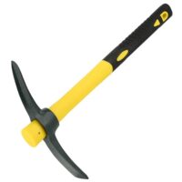 Hochwertige Spitzhacke mit Stahlkopf und Fiberglasgriff für Gartenarbeit, Camping, Prospektion und Jagd