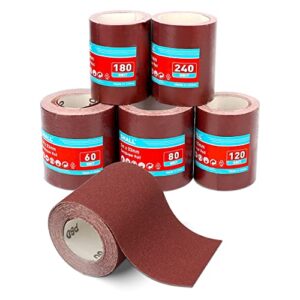 Das SHALL-Schleifpapierrollen-Set besteht aus 5 Rollen mit einer Körnung von 60/80/120/180/240. Jede Rolle misst 9,3 cm Üb 5 m und ist ideal für das Schleifen, Polieren und Entrosten von Metall und Nichtmetall, Holz, Gummi, Kunststoff, Stein, Glasfaser usw.