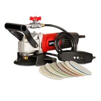 SPTA Nasspolierer, 800W / 220V 100mm Nass Poliermaschine mit variabler Geschwindigkeit und Granit-Diamantpolierkissen für Granit/Marmor/Beton/Stein