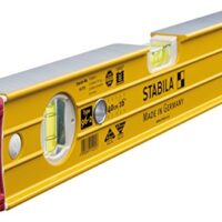 Hohe Präzision und Robustheit bei der STABILA Wasserwaage Type 96-2, 40 cm, extrasteifes Alu-Profil, 1 Horizontal-Libelle, 2 Vertikal-Libellen, stoßdämpfende Endkappen, integrierte Rutsch-Stopper, Made in Germany, Gelb
