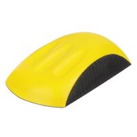 Ergonomischer Schleifklotz mit klettverschlossenem Haken für Schleifarbeiten, aus hochwertigem Polyurethan (PU) mit hoher Flexibilität und einer langlebigen Trägerplatte.