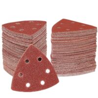 Hochwertiges Schleifpapier für Delta-Schleifplatten, 50 Stück, Dreieckschleifer, Klett-Rückseite, hohe Poliereffizienz und lange Lebensdauer