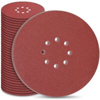 Schleifpapier 225mm Klett, hochwertige Aluminiumoxid-Schleifscheibenauflagen mit Klettverschluss, ideal für Trockenbauschleifer, Schleifgiraffen und Langhalsschleifer.