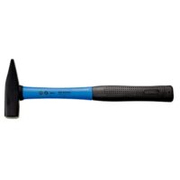 Schlosserhammer mit Fiberglasstiel, 500g Kopfgewicht, geschmiedeter Hammer mit Gummigriff für Haushalt, Werkstatt und Baustelle