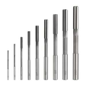 Hochgeschwindigkeitsstahl Reibahlen mit geradem Schaft, hohe Härte und Verschleißfestigkeit, ideal für Bohrungen in Holz, Metall, Kunststoff, Eisen, Kupfer und Aluminium.