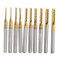 10 Stück Schaftfräser aus Titan mit Beschichtung für CNC-Fräsen und Gravur-Bits, hochwertiges Hartmetall, hohe Präzision und Genauigkeit