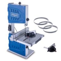 Bandsäge Set von Scheppach mit 3 Sägebändern, 500W Motor, Durchlasshöhe 120mm und Schnittgeschwindigkeiten bis 960m/min