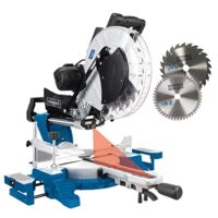 Scheppach Kappsäge HM140L, professionelles Werkzeug für die meisten Anforderungen, hohe Schnittleistung und Präzision, Sägeblatt Ø305mm + 2 weitere Sägeblätter