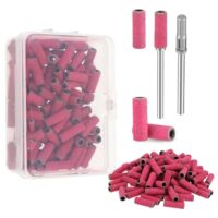 100 Schleifbänder mit 180# Grit für Nagelbohrer, Abeillo Mini Schleifkappen und 3,1 mm Dornbohrern