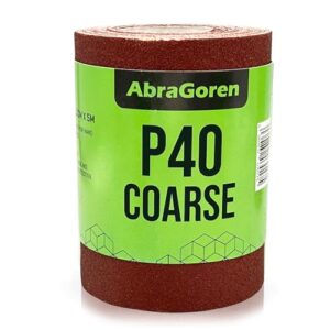 Schleifpapier-Rolle, grob K40, 115mm x 5m, Schleifpapier für Holz und Wände, grob Schleifpapier, Körnung 40