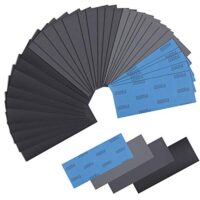 Das perfekte Werkzeug für jedes Handwerk: Schleifpapier Set mit 36 Stücken trocken und nass Sandpapier, ideal für Holz, Autolack, Metall, Stein und Glas.