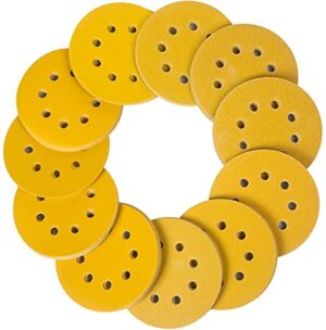 Umfassendes Schleifpapier-Kit mit 110 Stücken, 125mm Klettverschluss und 8 Loch Rund schleifscheiben für Exzenterschleifer - perfekt für Holz, Metall und Farbe
