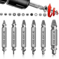 Schraubenentferner Set, 6 Stück Schraubenentferner Set zum Entfernen von beschädigten oder verrosteten Schrauben aus strapazierfähigem Stahl, Silberfarbene Schraubenentferner
