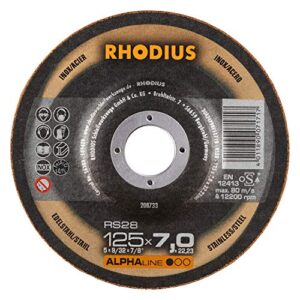 Hochwertige Schruppscheiben von RHODIUS - Die RS28 ist ideal für das Schruppen, Schleifen und Reinigen von Metall geeignet. Made in Germany.