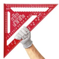 Zimmermannswinkel, Metrisch großer Winkel für Schreiner und Heimwerker, Dreieck Lineal aus Metall mit 45 und 90 Grad Messungen