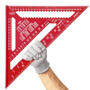 Zimmermannswinkel, Metrisch großer Winkel für Schreiner und Heimwerker, Dreieck Lineal aus Metall mit 45 und 90 Grad Messungen