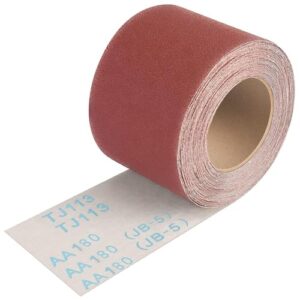 Hochwertiges Schleifpapier in Rollenform mit Körnung 180, ideal für die Bearbeitung von Holz und Metall