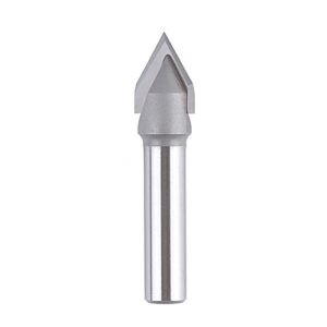 Hochwertiger Fasenfräser für Oberfräse mit 60 Grad Winkel und 8mm Schaftdurchmesser, ideal für CNC-Fräsen, Holzarbeiten und Gravierungen.