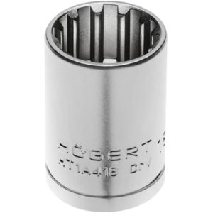 HöGERT TECHNIK Spline-Steckschlüssel 1/2 Zoll 24mm aus Chrom-Vanadium-Stahl für TORX, Spline, Sechskant, metrische und zollige Schrauben, mattiert, DIN 3124