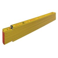 Stabila Holz-Gliedermaßstab, 2 m lang, metrische Skala, gelb, für Heimwerker und Bauwesen