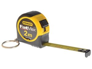 Stanley Bandmaß Fatmax mit Schlüsselring, kleines, in Profiqualität, mit Endhaken, Feststeller und automatischem Rücklauf, schlagfestes ABS Gehäuse FMHT1-33856