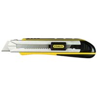 Stanley FatMax Cutter-Messer mit Magazin 0-10-486, hochwertiges Werkzeug für Heimanwender, Klingenfächerung aus rostfreiem Stahl, Klingenbrecher und 4 Abbrechklingen