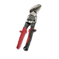 Stanley Maxsteel Blechschere mit Durchlauf links, 250 mm Länge, Bi-Material Kunststoffhandgriff, chromveredelt, Einhandbedienung rot