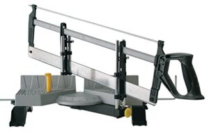 Stanley automatische Gehrungslade aus Metall mit Säge - Feinsäge mit Universalsägeblatt 13 Zähne/Zoll - 30, 45, 60 & 90° Winkel - 1-20-800