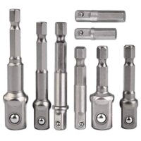 Hochwertiger Stecknuss-Adapter für Bohrmaschine und Akkuschrauber, 8-teiliges Set mit Adaptern für 1/4", 3/8", 1/2" und 1/4-Zoll-Sechskant