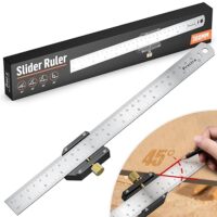 Streichmaß, 30°/45°/60° Anschlaglineal Anreisswerkzeug mit extra starkem INOX-Lineal - 300mm Streichmaß Metalll mit Buchenholzstopper für Holzbearbeitung, Heimwerken, Handwerk