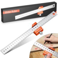 Streichmaß aus Aluminiumlegierung mit metrischen Einheiten, Kombinationswinkel für Markieren von 45°- und 90°-Winkeln in Holzbearbeitung und Heimwerken
