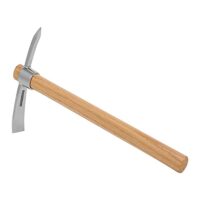 Multifunktionale Spitzhacke für Outdoor-Aktivitäten, Edelstahl, Holzgriff, robust und leistungsstark
