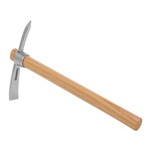 Multifunktionale Spitzhacke für Outdoor-Aktivitäten, Edelstahl, Holzgriff, robust und leistungsstark