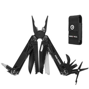 Multifunktionales Werkzeug mit 16 Funktionen, einschließlich Zange, Bits, Flaschenöffner, Säge und Schere, ideal für Camping, Outdoor-Aktivitäten und Reparaturen