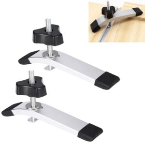 BIGP 2 Stück T Nut Schiene Splint, T-Track Halteklemmen, Schnellspannklemmen-Set, T Schienenklemm Set Schnellspannklemmen Niederhalter T-Nut T-Schienensatz für Werkzeug zur Holzbearbeitung