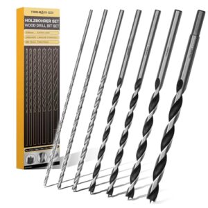 Holzbohrer Set, 7-teiliges HSS-G Bohrset mit Schlangenbohrern in verschiedenen Durchmessern und 230 mm Länge