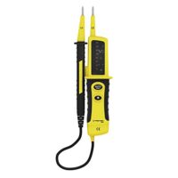 TROTEC Spannungsprüfer zweipolig BE20 - Durchgangsprüfer akustisch mit Messbereich 12-600 V (AC/DC), IP64, LED
