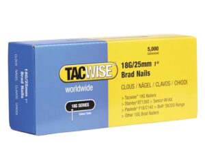 Hochwertige verzinkte Stahlnägel von Tacwise, 18 G / 25 mm, 5000 Stück, ideal für Holzhandwerk und DIY-Projekte