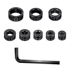 8-teiliges Tiefenanschlag-Set für Bohrer mit Inbusschlüssel und Locator, HSS Hartmetallstahl, verschiedene Größen (3/4/5/6/8/10/12/16mm)