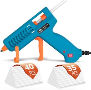 Tilswall Heißklebepistole 50W mit 75 Klebesticks, ideal für Schule, Heimwerken und Kunsthandwerk, schnelle Reparaturen im Haushalt