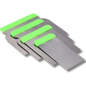 Professionelles Set mit vier Metallspachteln zur Fugenarbeit, Glätten und Verteilung von Massen - 50/80/100/120 mm - hochwertige Edelstahl-Klingen und ergonomische Griffe