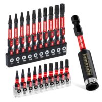 21-teiliges Torx-Schraubendreher-Bit-Set mit magnetischen Bit-Sets, T7-T40 Muti Torx Schrauben, 25mm und 50mm Länge, Schlagfeste Magnetische Torx Kopf Power Bits, S2 Legierter Stahl Star Bit
