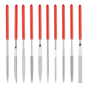 Umfassendes Feilenset für Modellbau, Schmuckherstellung und andere handwerkliche Tätigkeiten mit 10 Mini-Feilern in 2 mm Stabdurchmesser aus hochwertigen Materialien wie Kohlenstoffstahl und Diamant