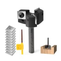 Hochwertiger Planfräser für Holz mit 3 Flöten und 10 austauschbaren Hartmetallmessern, ideal für Profis und Anfänger