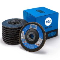 Professionelle Schleif-Schneideinheit für Stahl und Edelstahl - Tyrolit 2 in 1 Fächerscheibe 125 mm x 22,23 mm mit Korngröße 40, lange Lebensdauer und hoher Abtrag