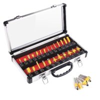 Hochwertige Wolframcarbid-Fräser für den Tischlerhandwerk - 25-teiliges Fräser Set mit 1/4 Zoll Schaft (6.35 mm)