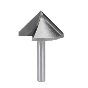 V Nut Fräser 32 mm Durchmesser mit 6 mm Schaft Titanstahl bestückter V Nut Bit, 90 Grad V Nut Fräser für Werkstatt, Stahl oder Metall, 51 mm Gesamtlänge, ideal für Bearbeitung von Verbundmaterialien und mehr