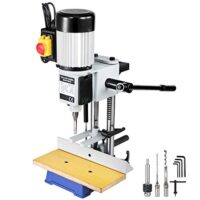 Tischstemmmaschine, 550 W, 2800 U/min, Langlochbohrmaschine, Hohlstemmmaschine mit Meißel-Bit-Sets, Stemmmaschine für Holzarbeiten, zum Bohren runder oder quadratischer Löcher in Holz