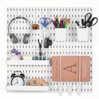 VEVOR Werkzeugwand, 28 x 28 cm, 4er-Set, kunststoffen Stecktafel-Wand-Organizer-Set mit Zubehör für Garage, Werkzeugaufbewahrung, Küche, Wohnzimmer, Bastelraum und Büro