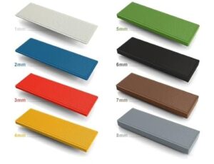 Verglasungsklötze, Abstandhalter und Unterlegscheiben für PVC-, Holz- und Aluminiumfenster, Set mit 100 Stücken von 1-8 mm Abstand, ideal für Heimwerker und Fensterpflege